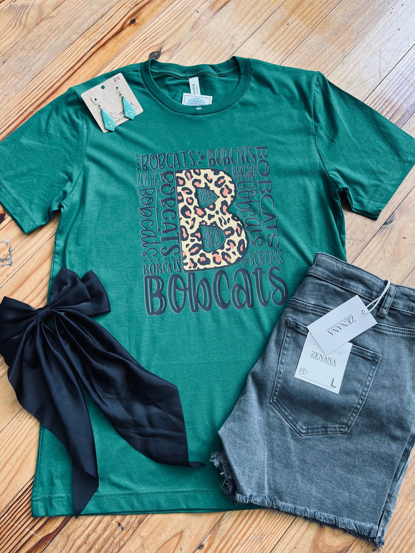 BOBCATS Cheetah Green Tee