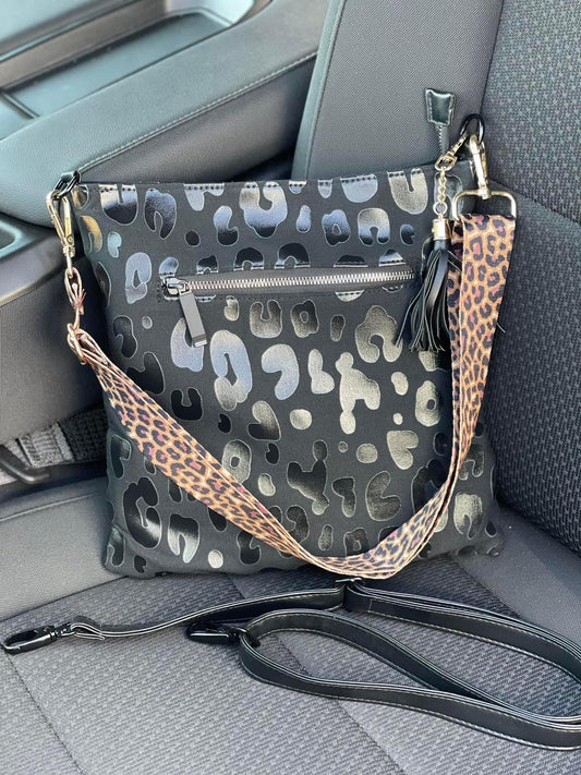 Black Leopard Tote Bag