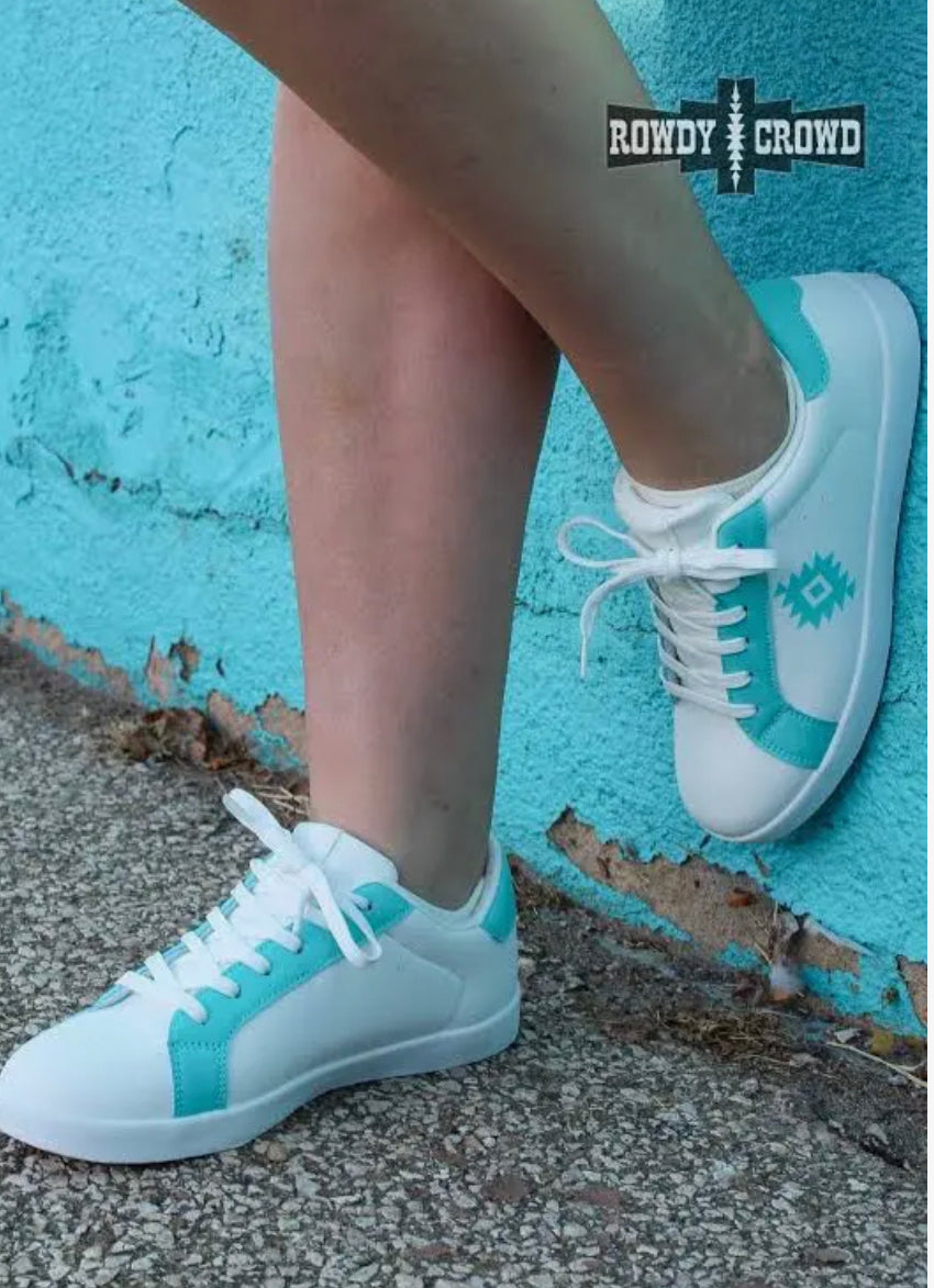 Turquoise Aztec Sneakers