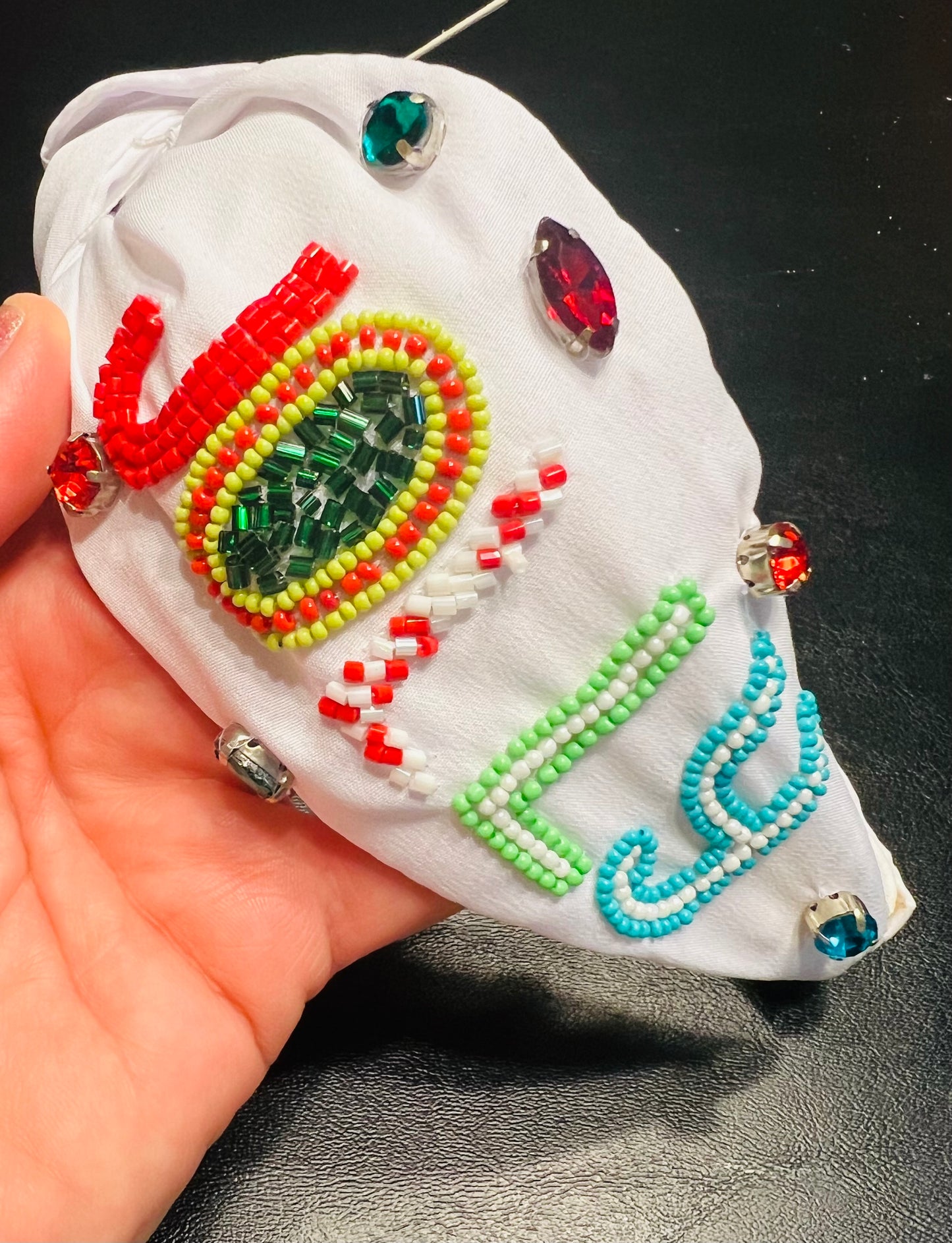Holly Jolly Beaded Headband