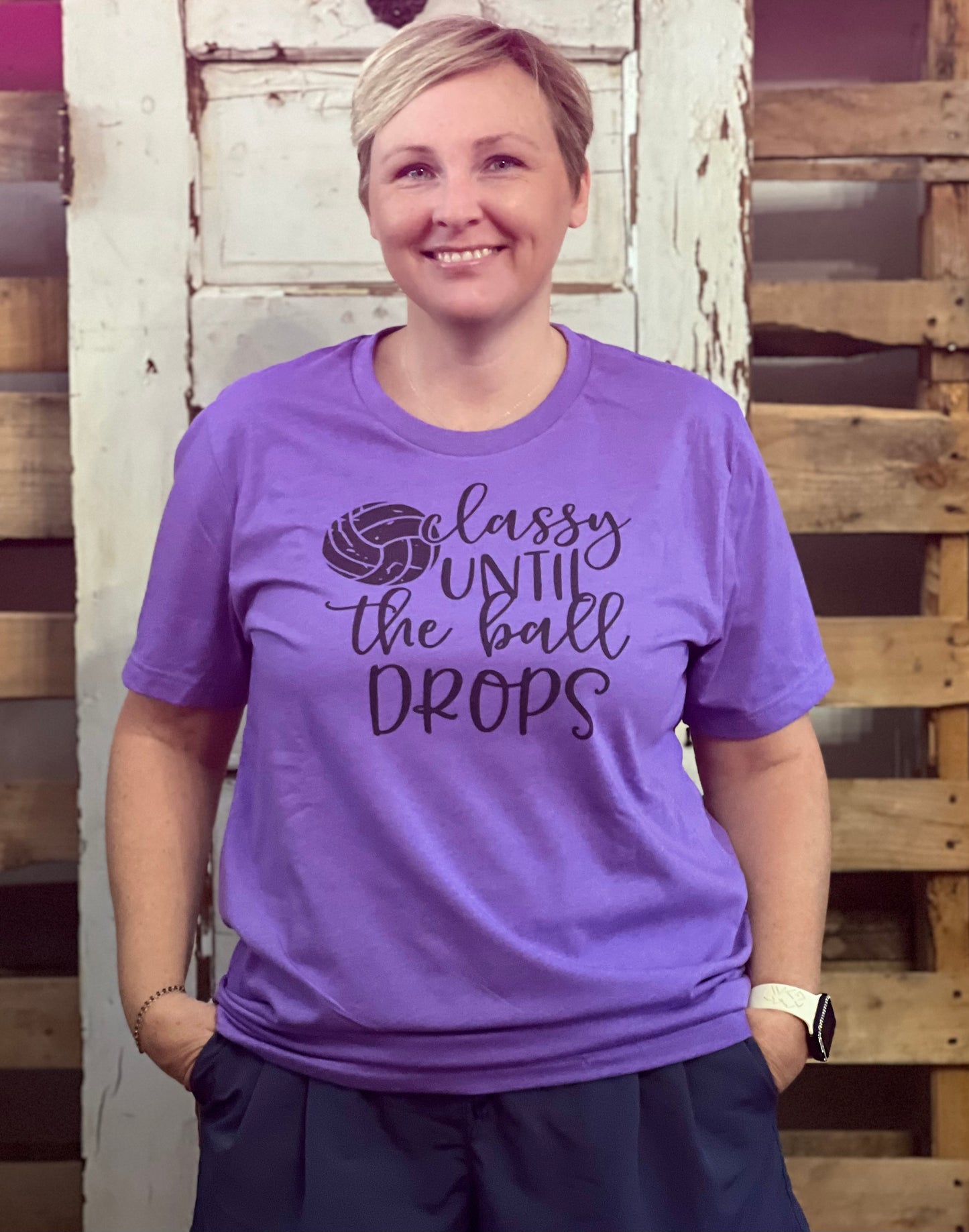 Classy Until the Ball Drops Purple Tee
