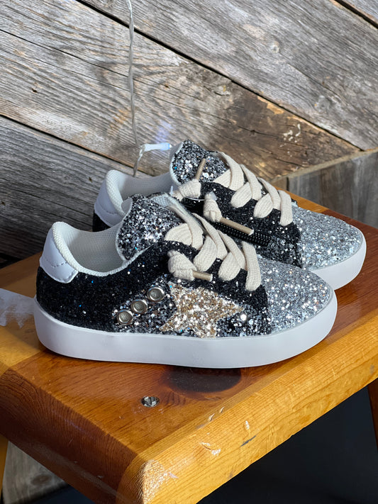 Black & Silver Toddler/ Girls Shoes