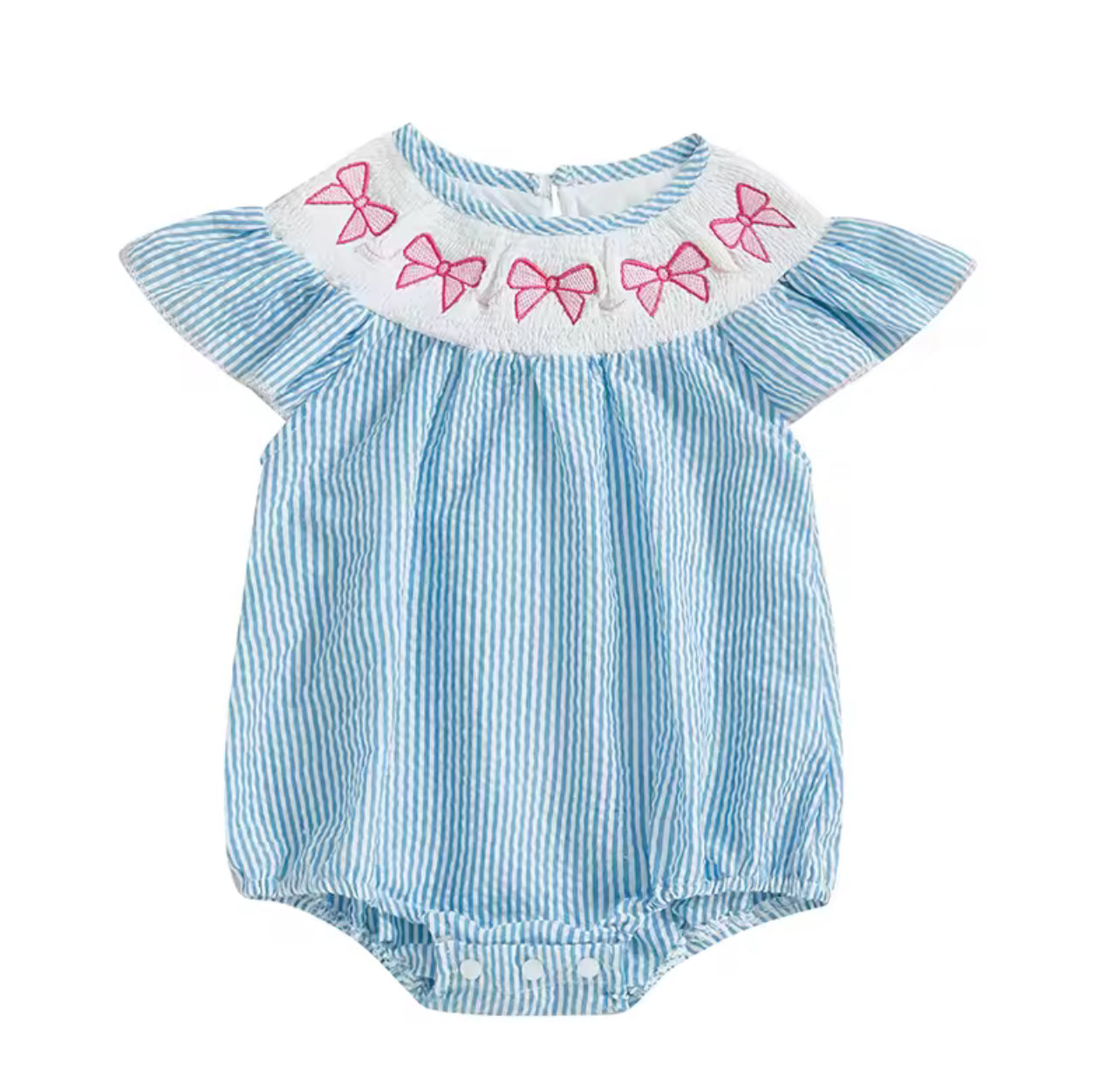 Bow Striped Bubble Onesie