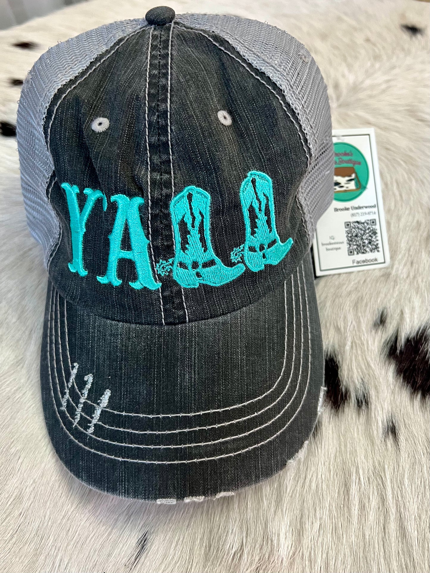 Embroidered Distressed Hats
