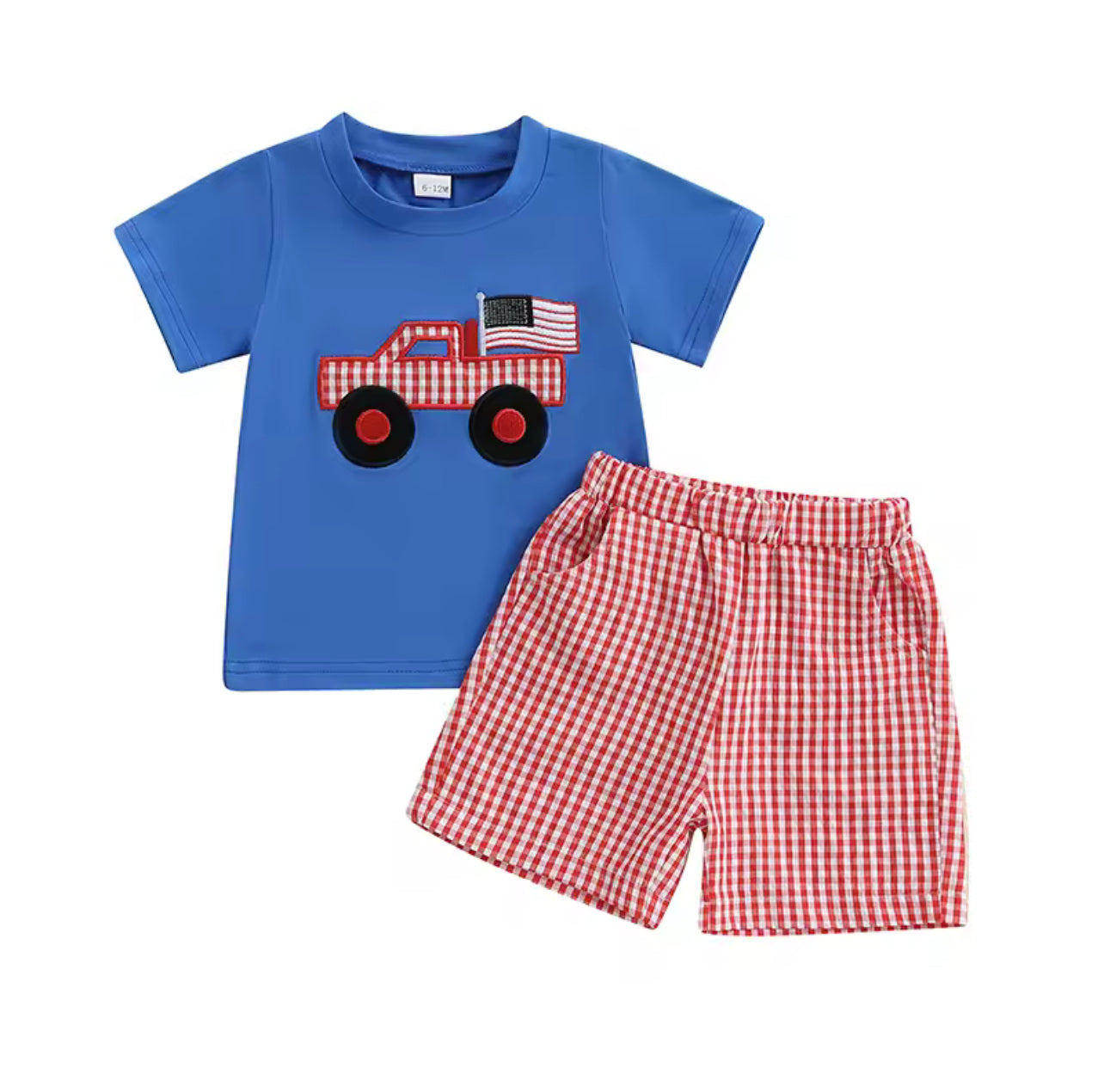American Truck Embroidered Short Set