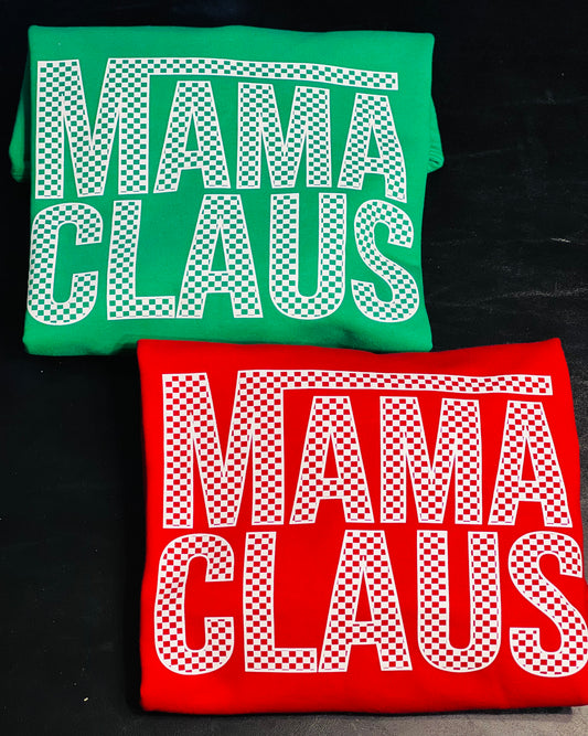 Checkered MAMA CLAUS Crewneck