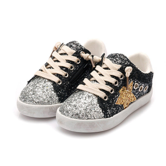 Black & Silver Toddler/ Girls Shoes