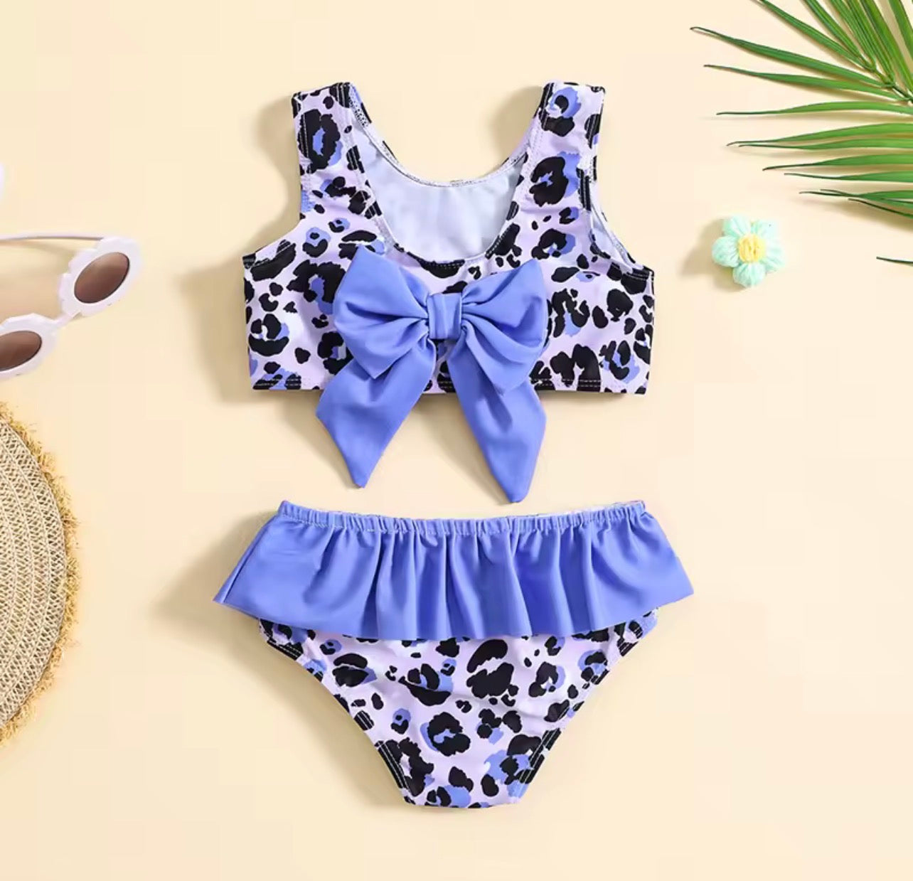 Purple Cheetah Two Piece Swim Suit