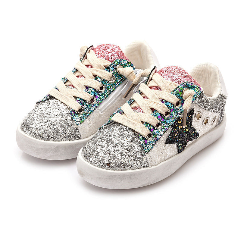 White Sequin Toddler/Girls Shoes