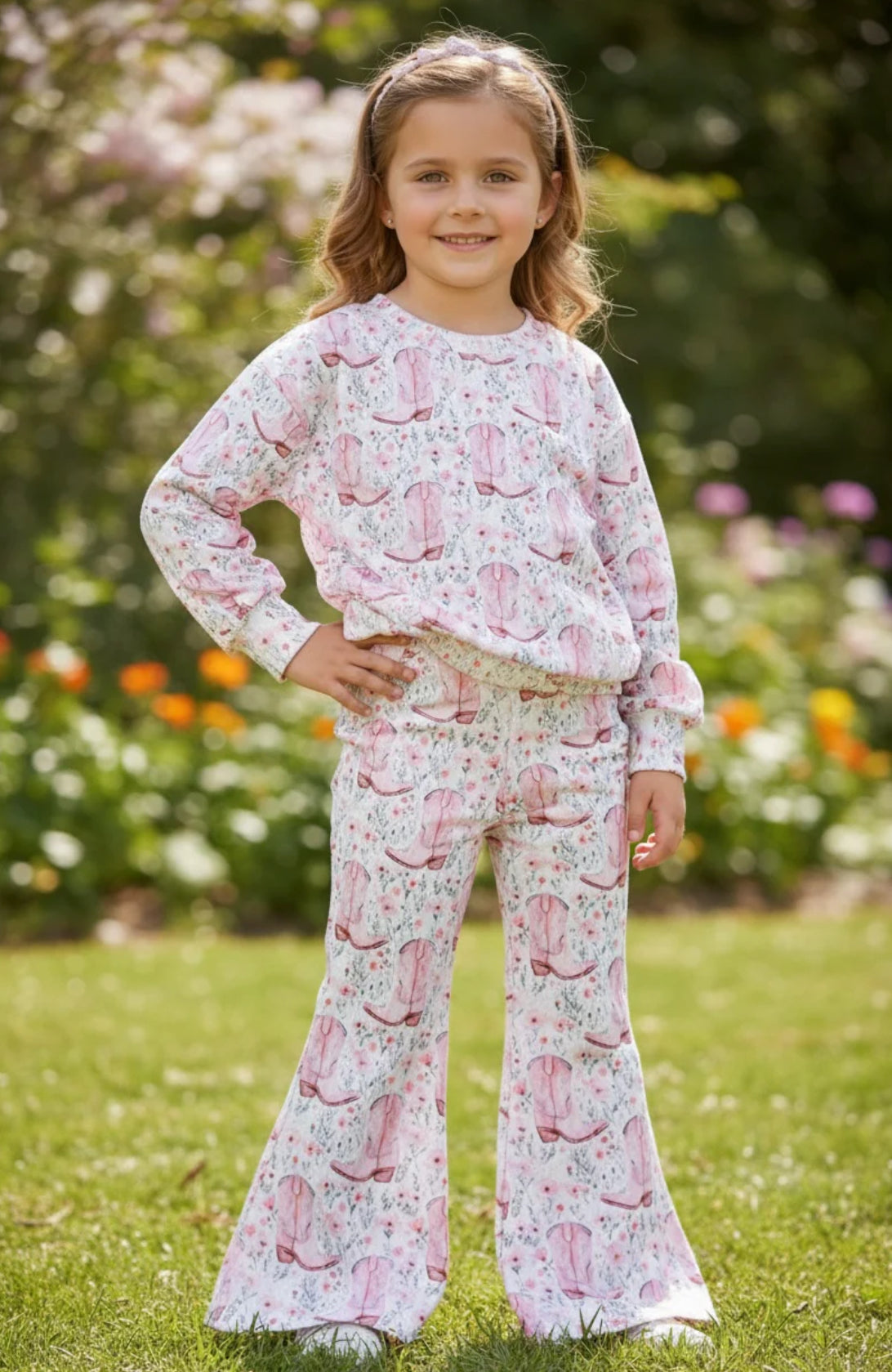 Boots and Flowers Pant Set