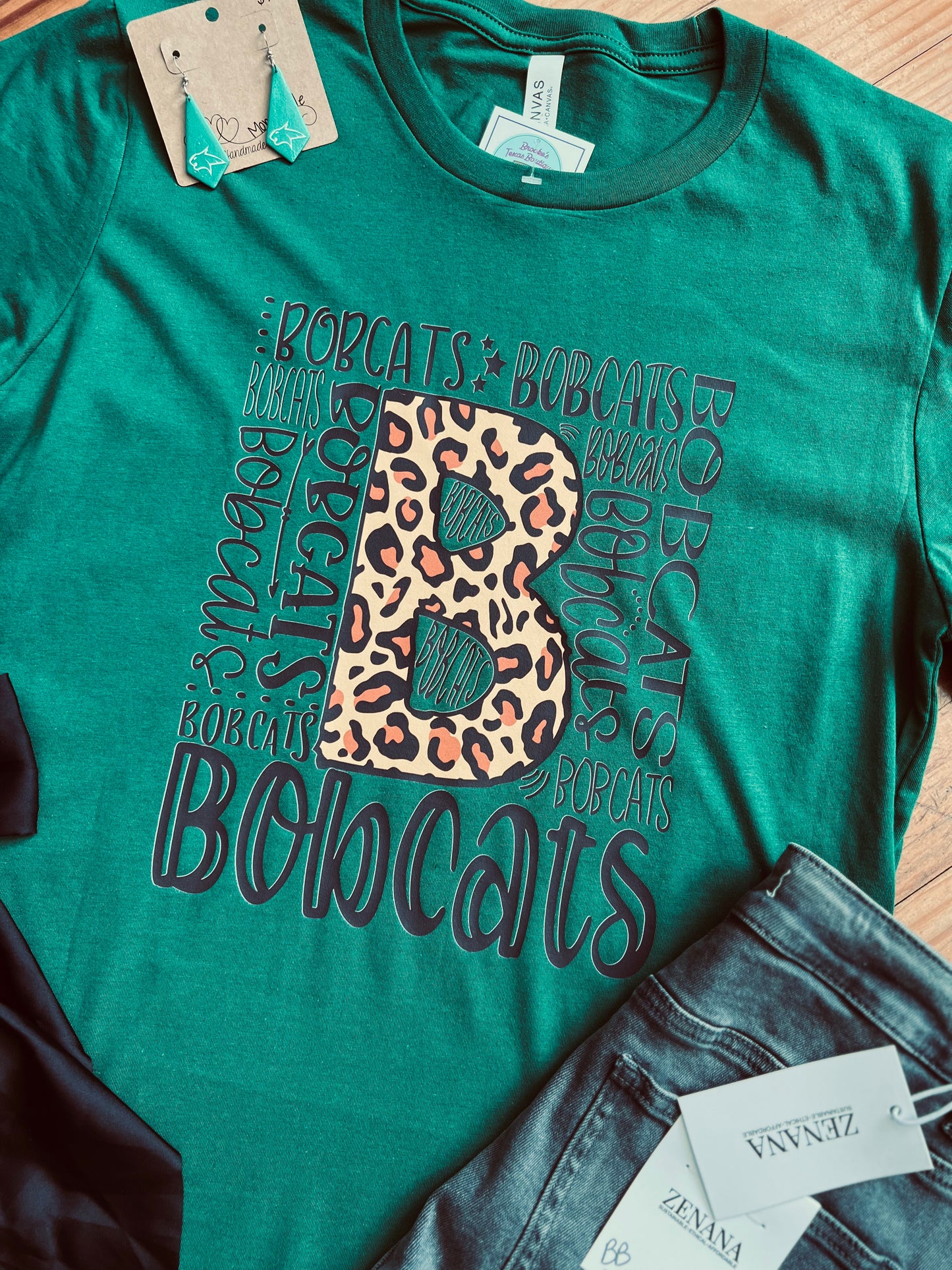 BOBCATS Cheetah Green Tee