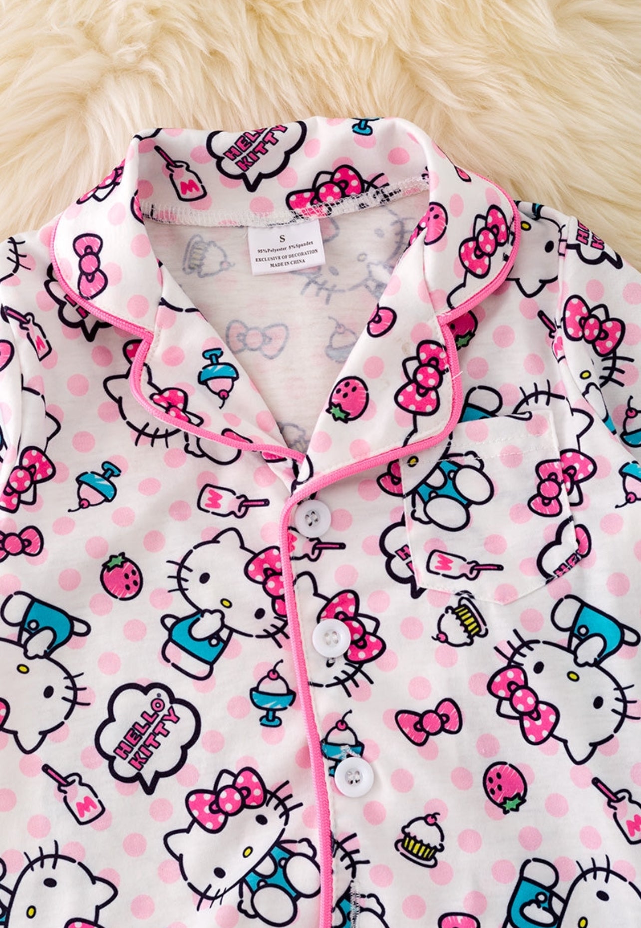 Kitty Polka Dot PJ Set