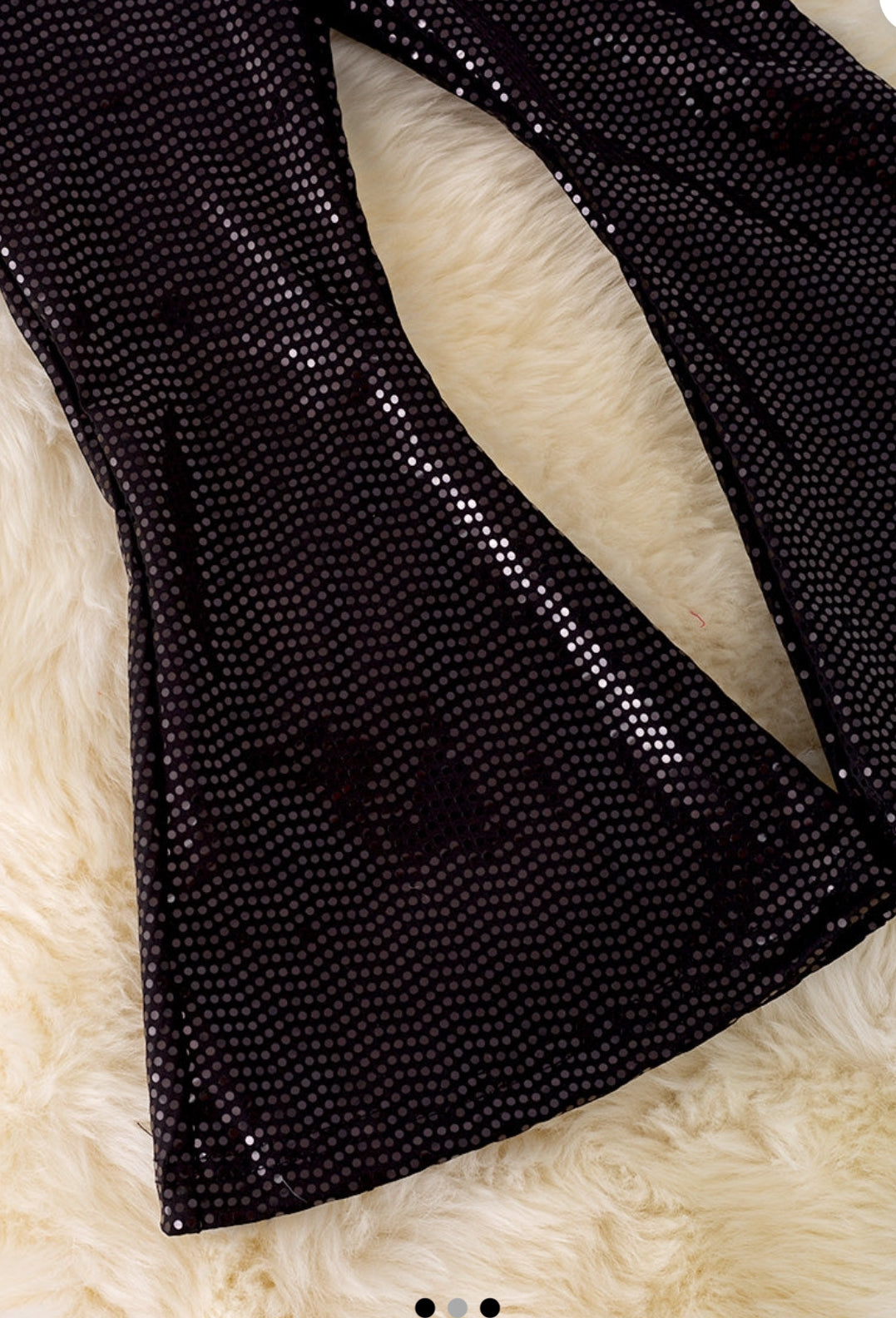 Black Shimmery Bell Pants