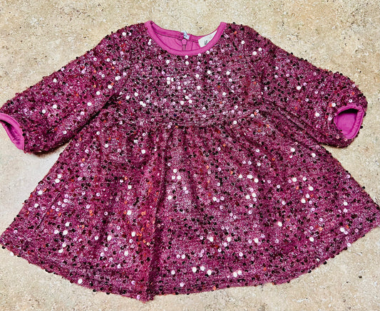 Mauve Sequin Party Dress