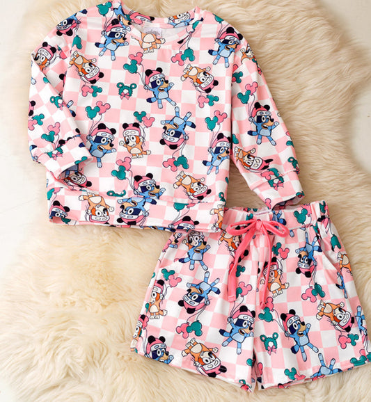 Checkered Pink Blue PJs
