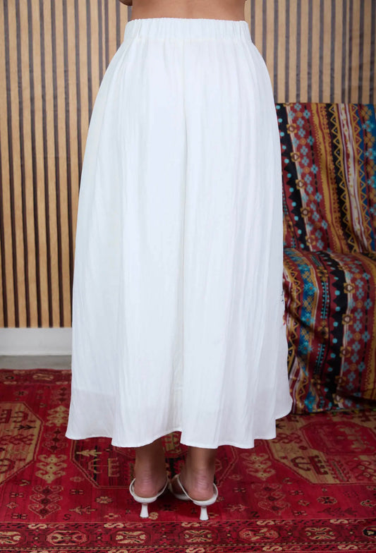 Floral Embroidery Detail
Midi Skirt