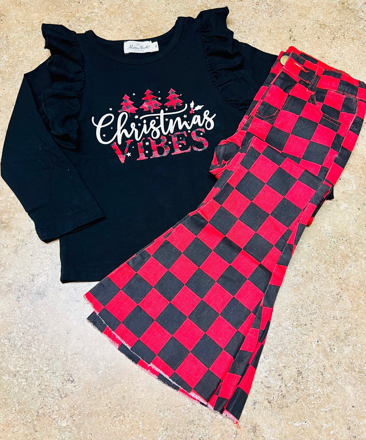 Christmas Vibes Bell Pant Set