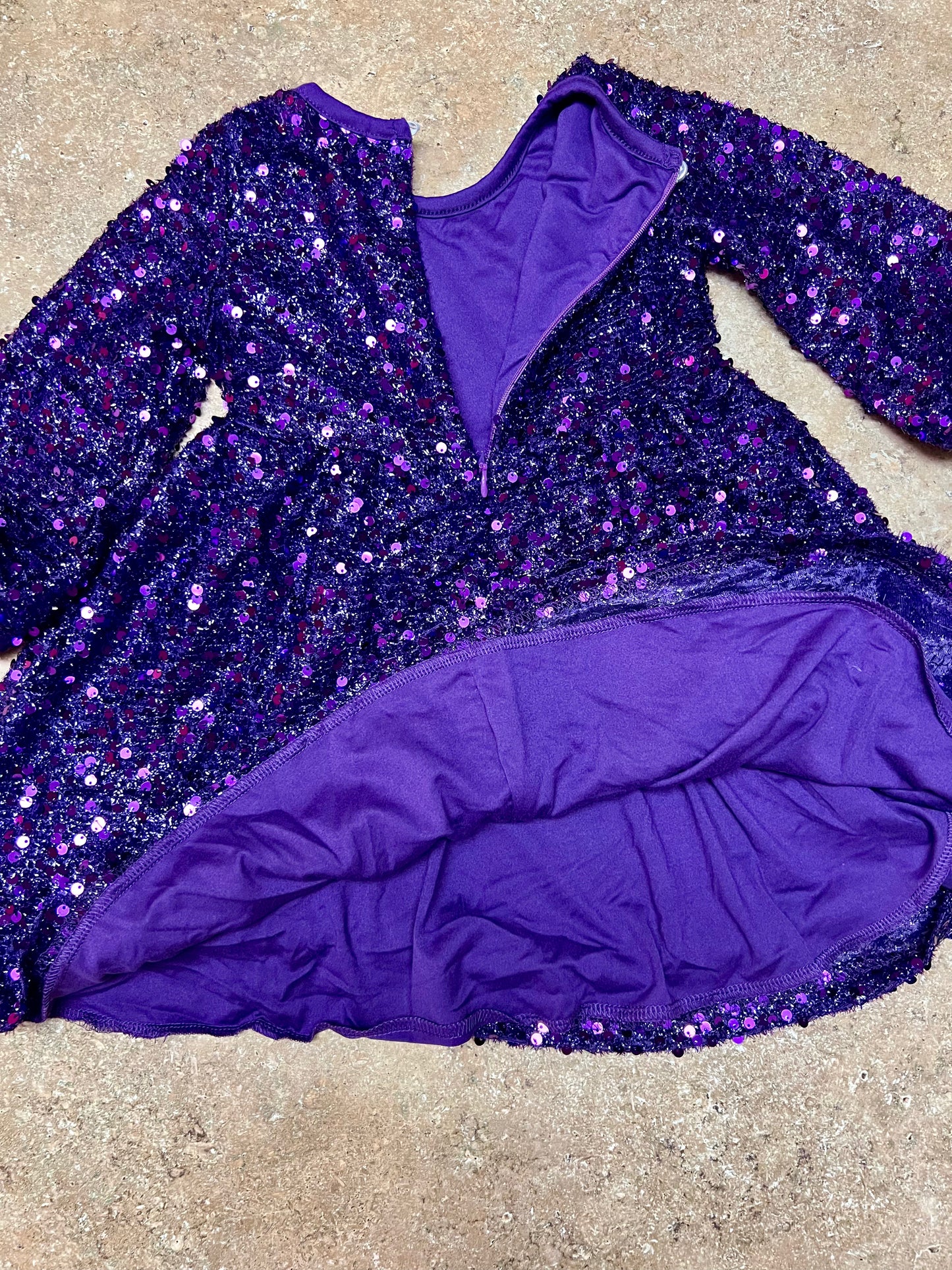Purple Sequin Party Dress