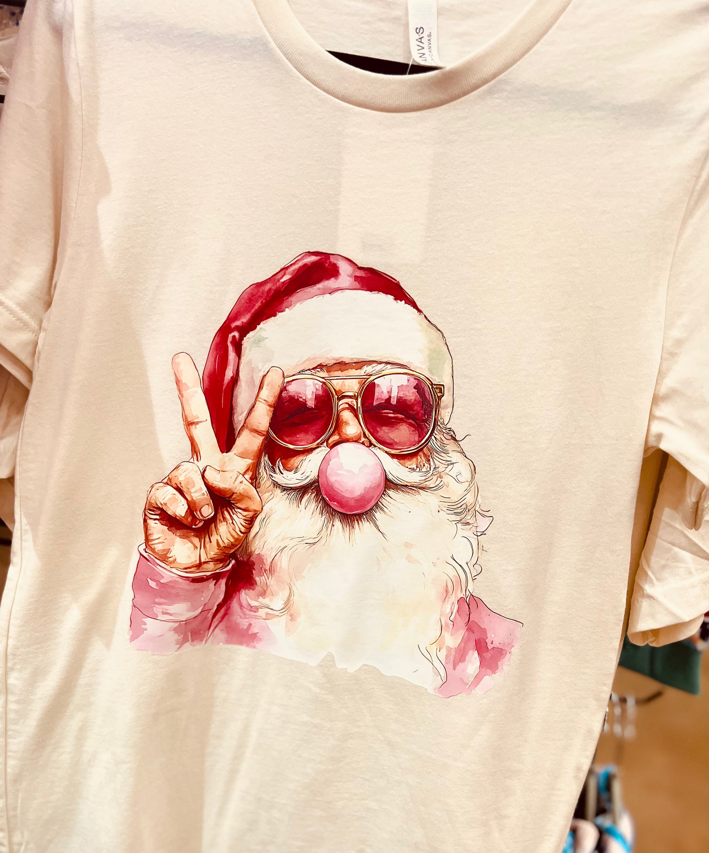 Santa Bubble Peace Tee