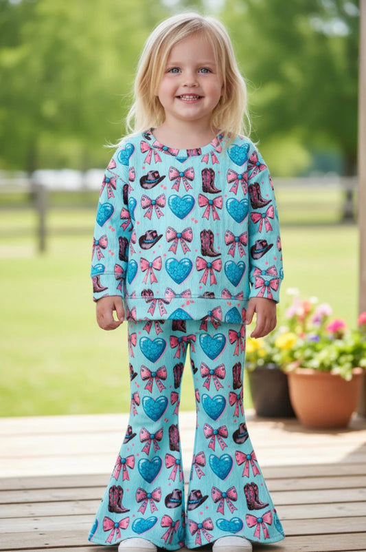 Girls Western Printed Pant Set