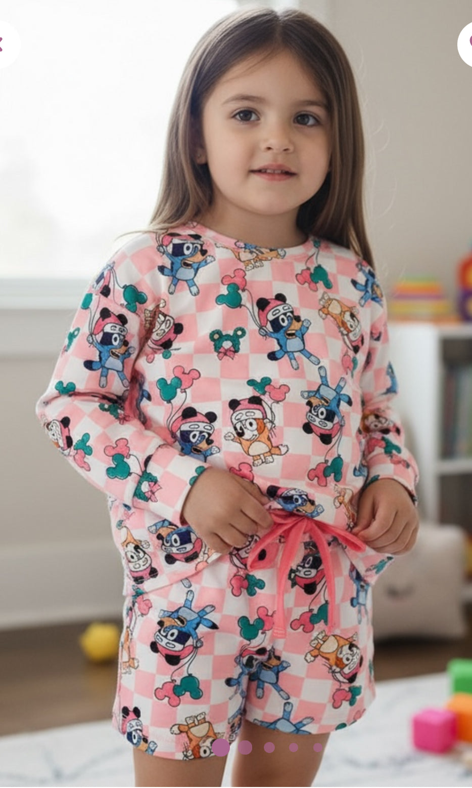Checkered Pink Blue PJs