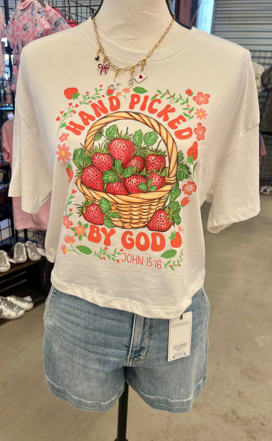 Handpicked By God Crop Tee