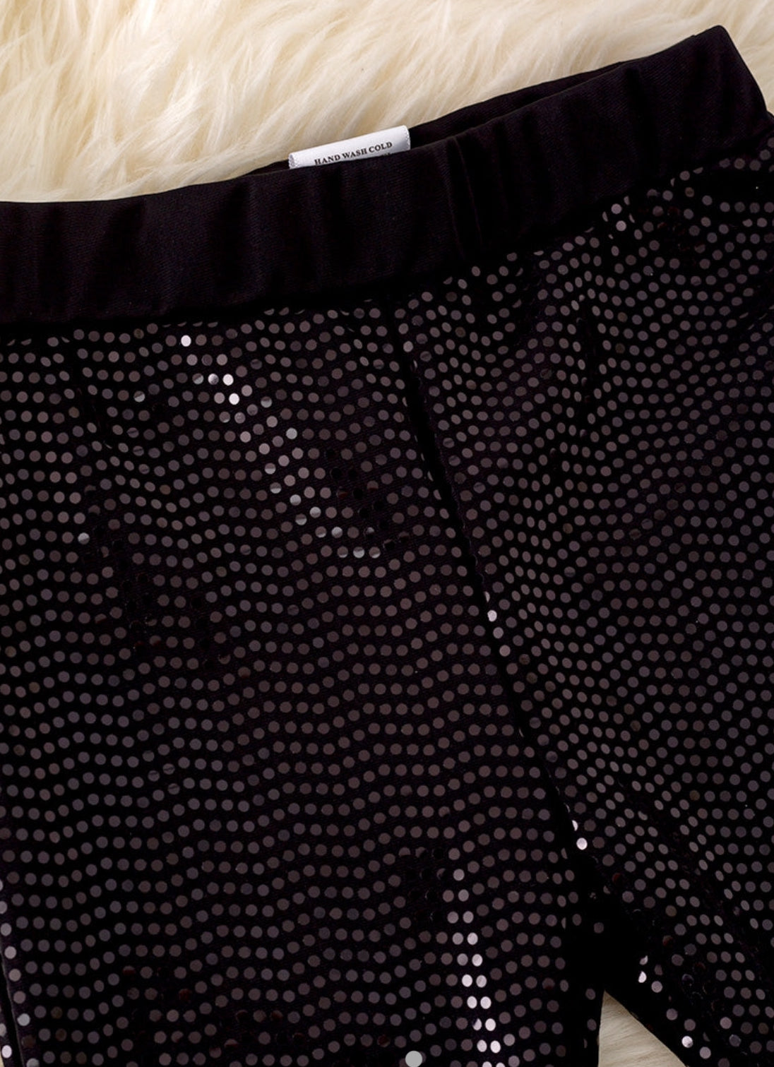 Black Shimmery Bell Pants