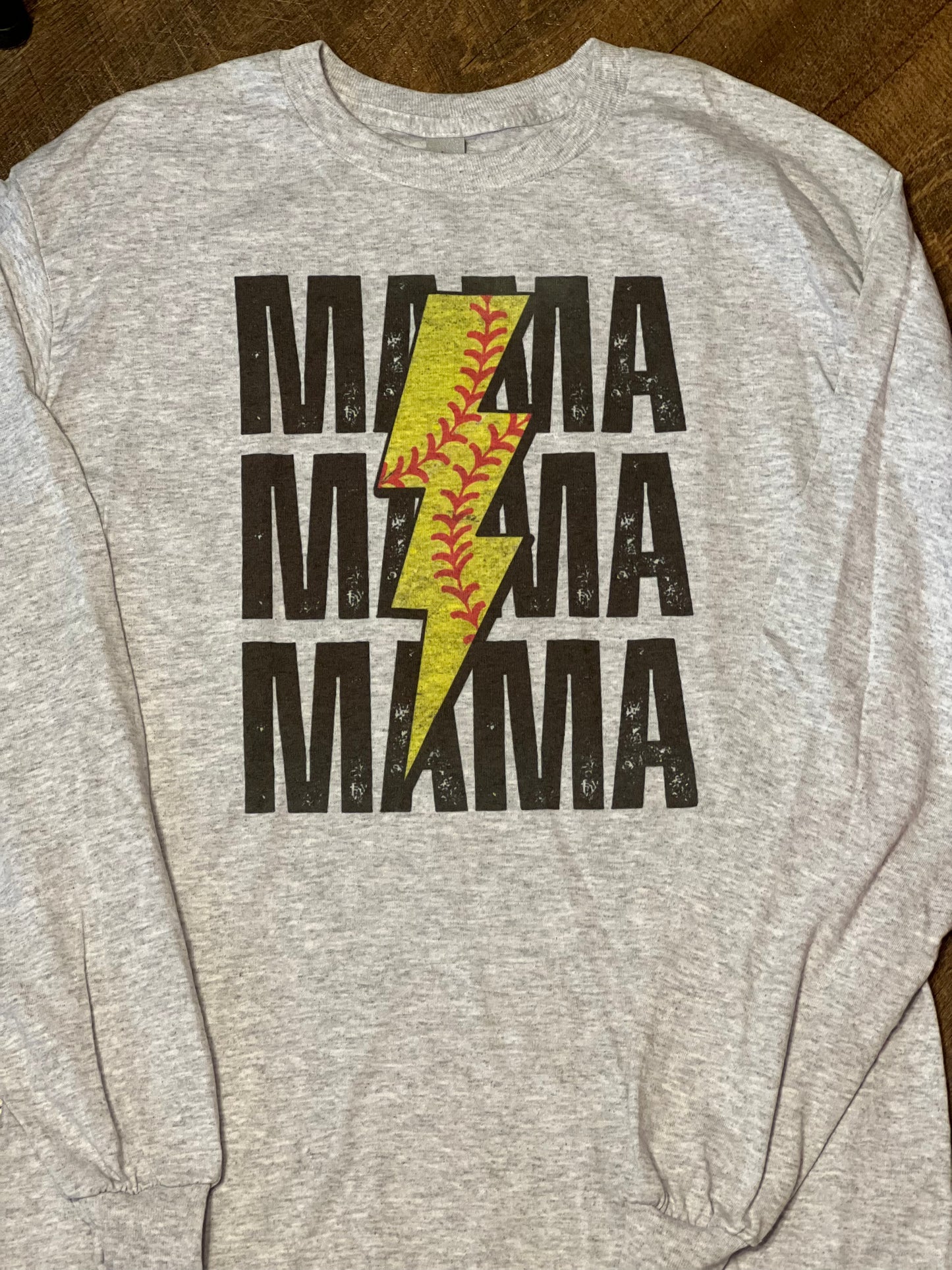 Long Sleeve Baseball or Soft Ball Bolt Tee