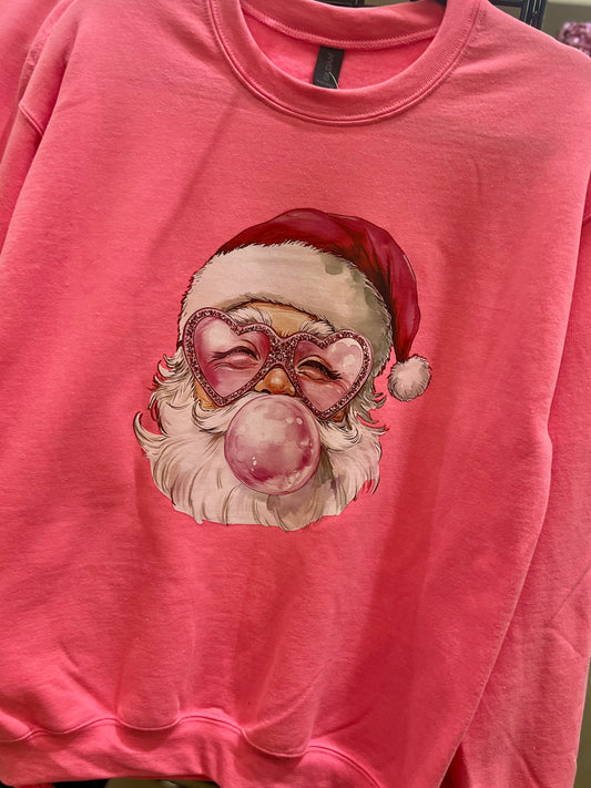Santa Bubble Heart Glasses Crew in Youth & Adult