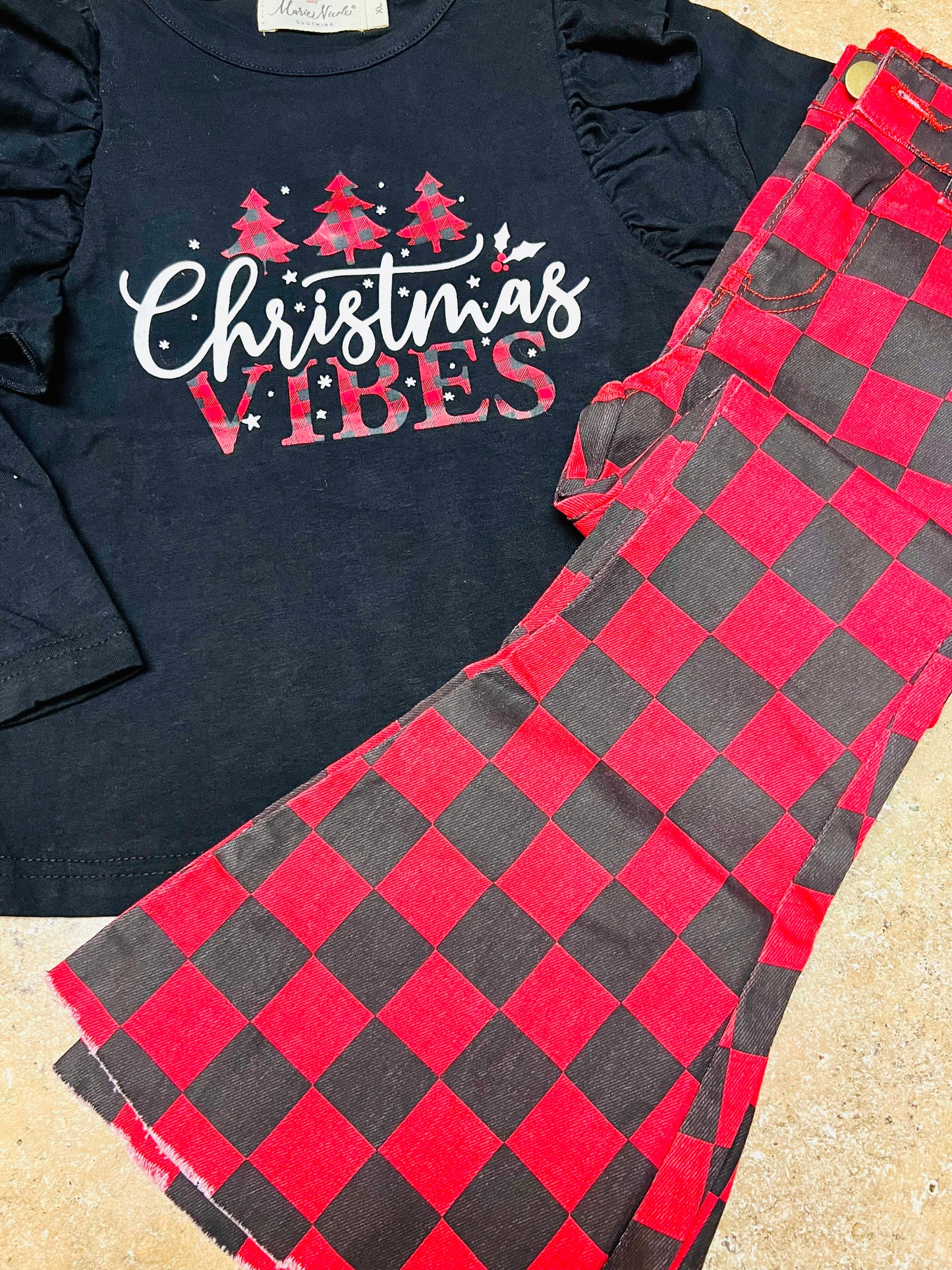 Christmas Vibes Bell Pant Set