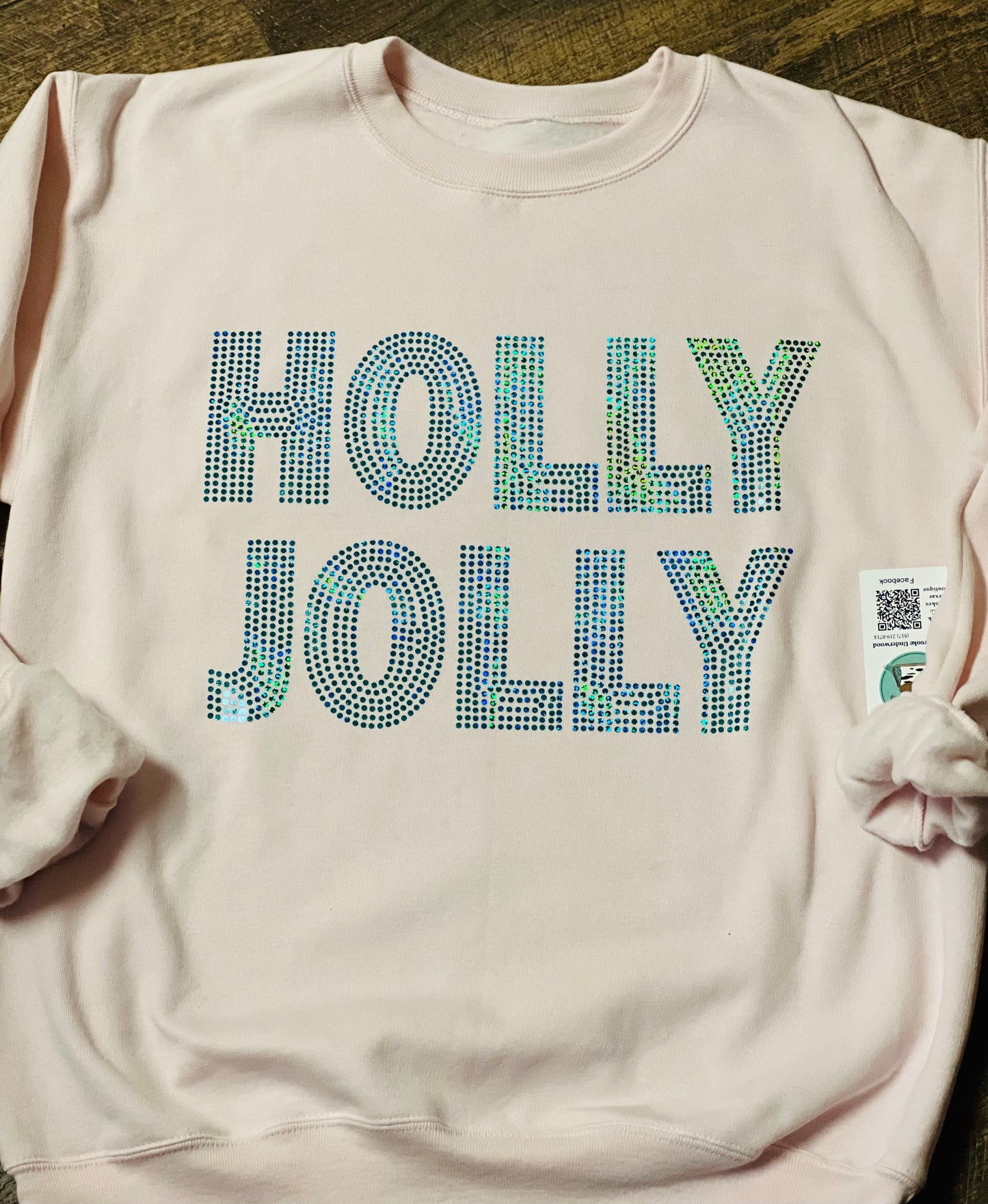 Holly Jolly Pink Spangle Crewneck