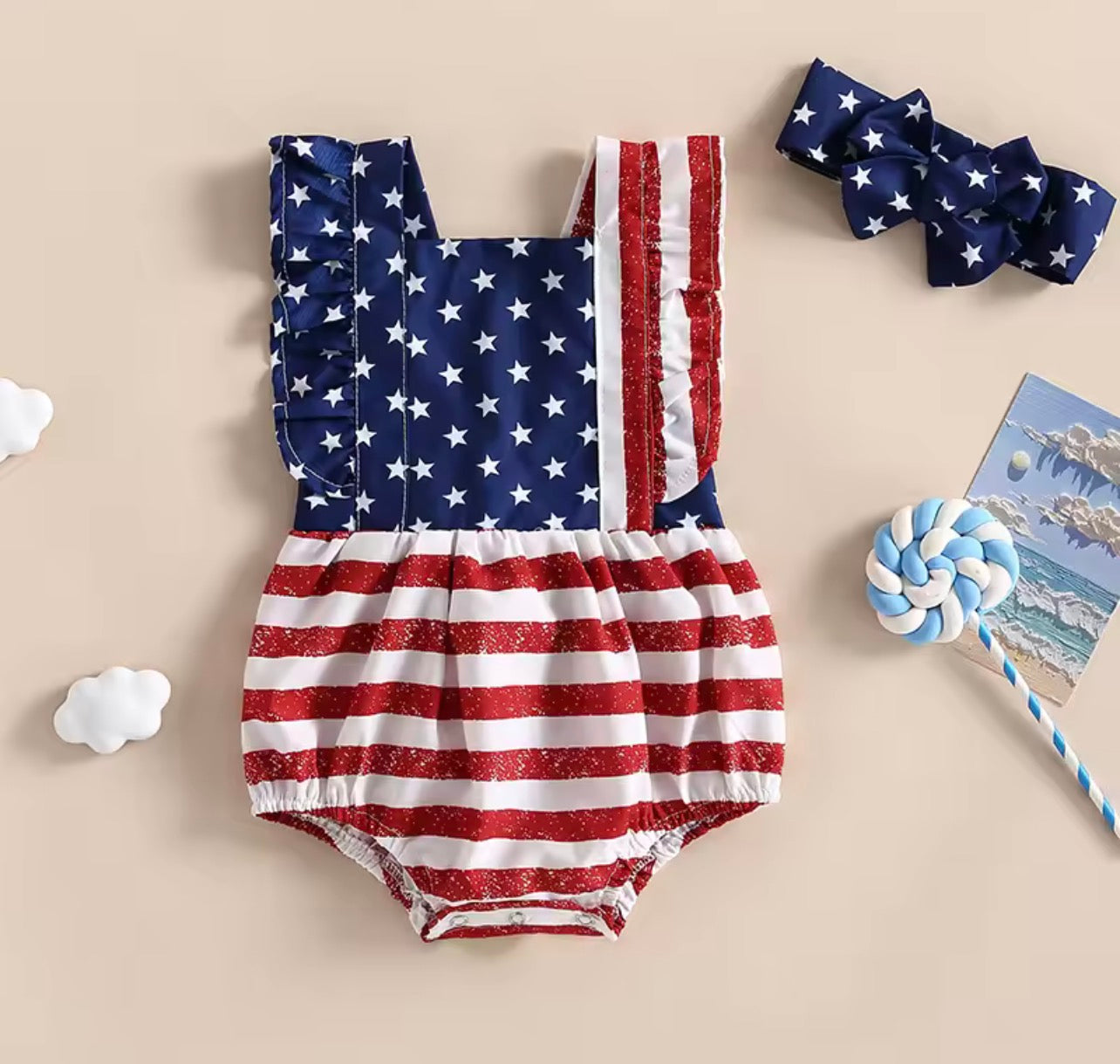 American Flag Summer Romper