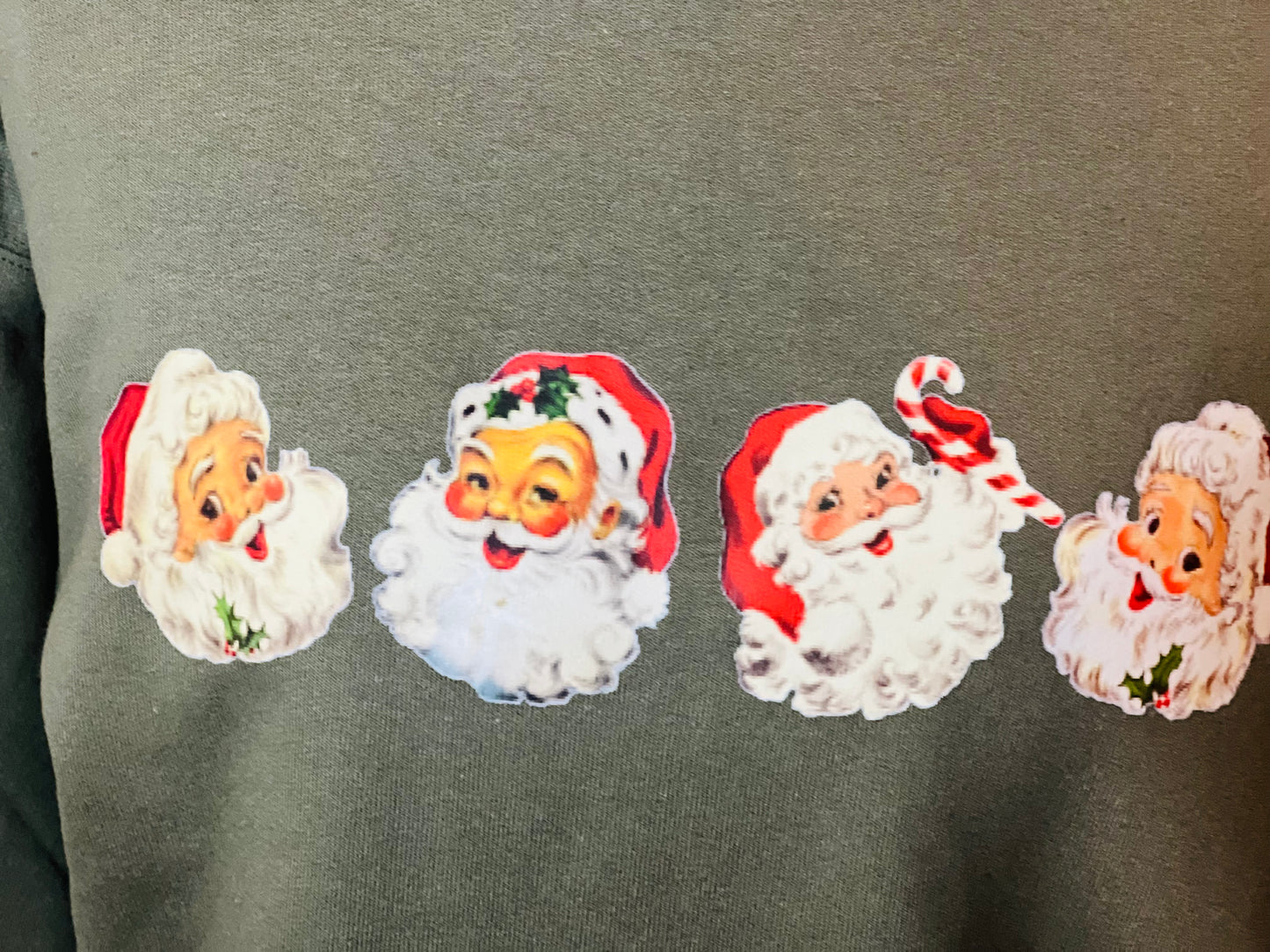 Vintage Santa on Green Crew