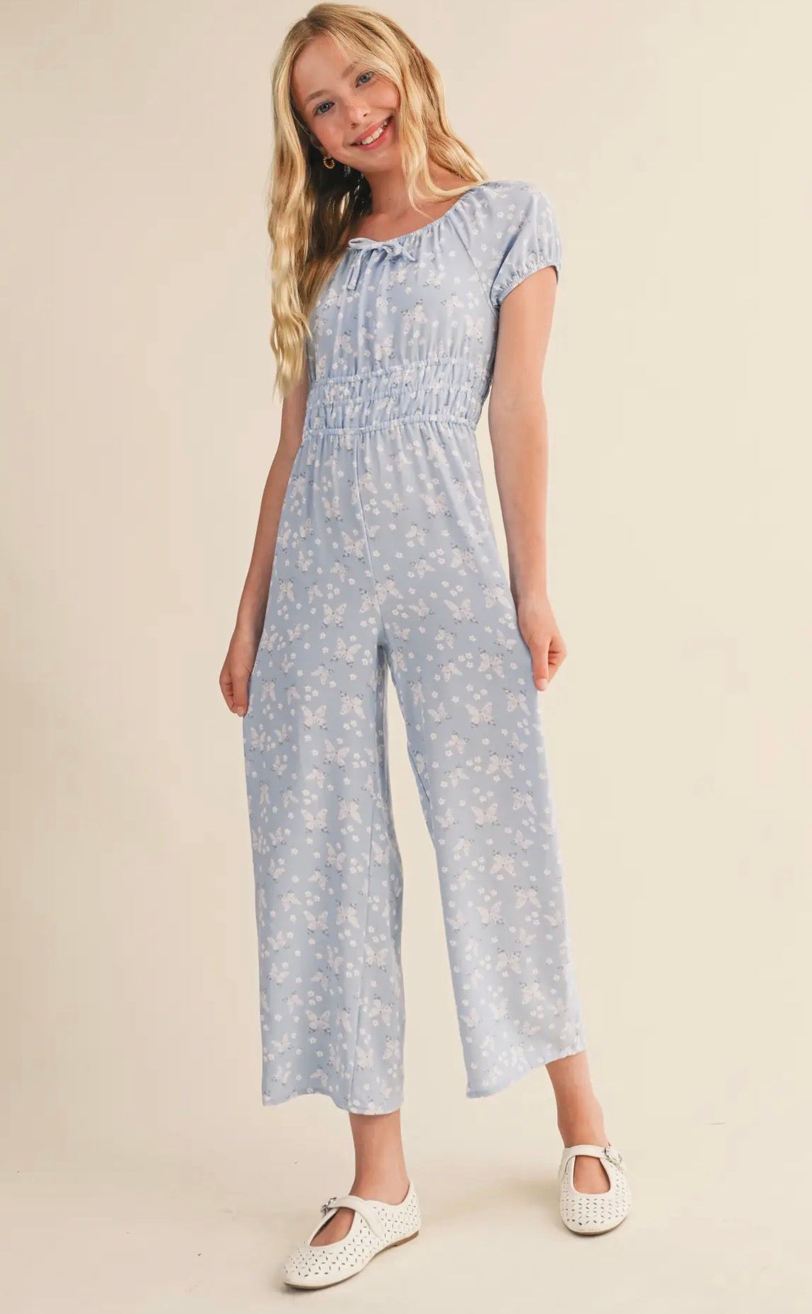 Tween Kids Girls Peasant Top Juliette Waist Jumpsuit