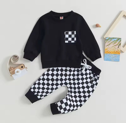 Checkered Pant Set