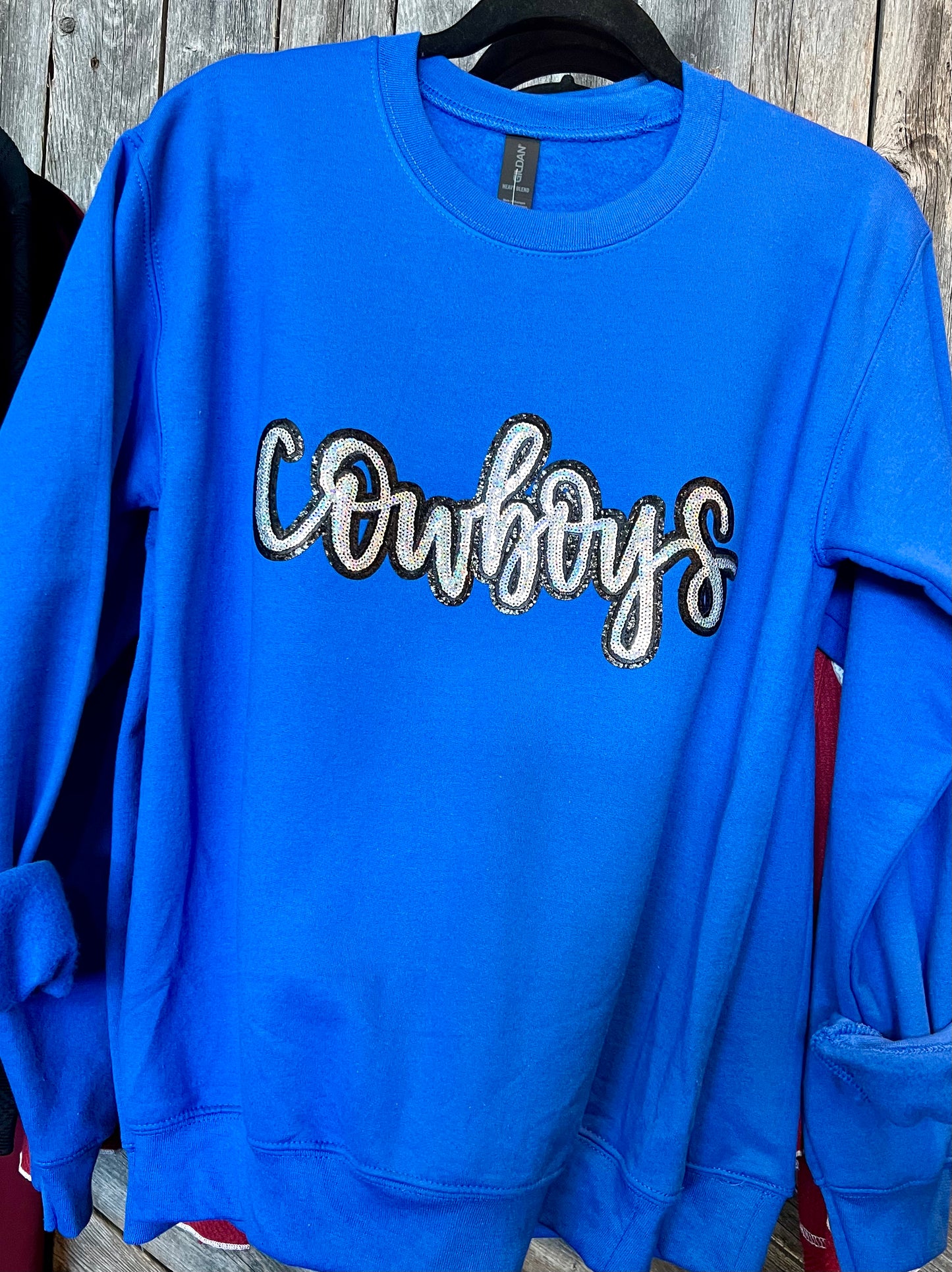 Cowboys Sequin Crewneck