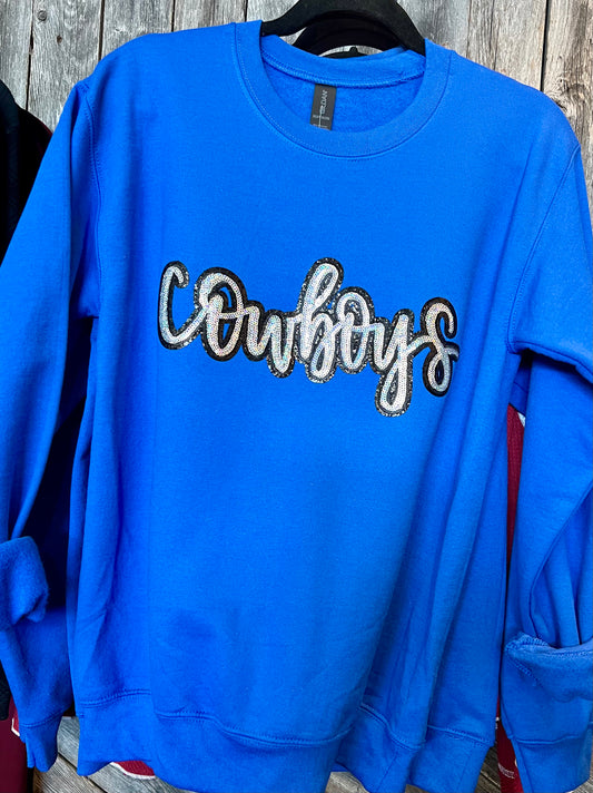 Cowboys Sequin Crewneck