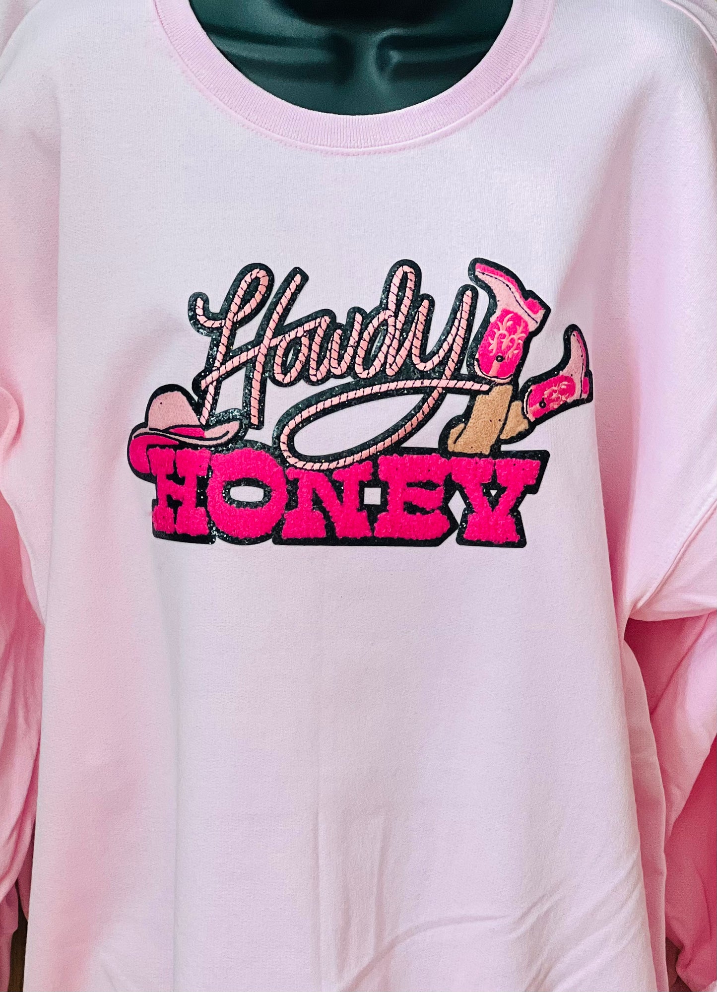 Howdy Honey Chenille Patch Crewneck