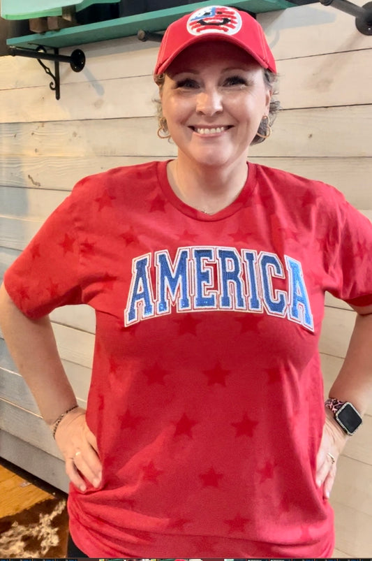 AMERICA Sequin Patch Tee