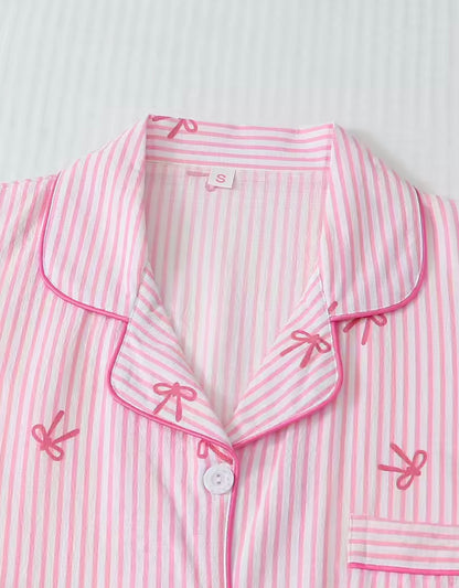 Pink Striped Bow PJ’s