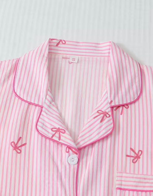 Pink Striped Bow PJ’s