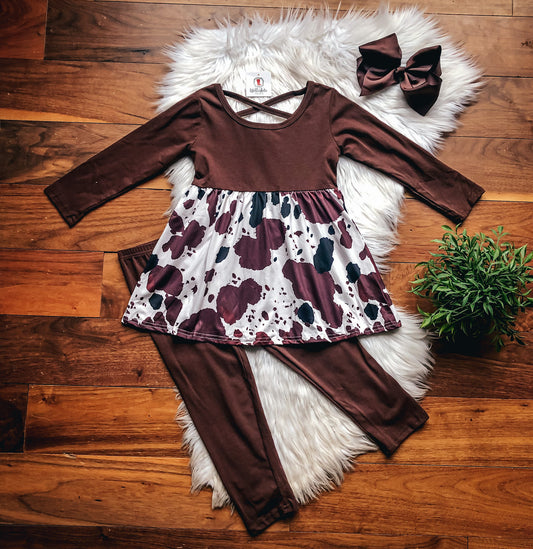 Cow Print Leggings Set