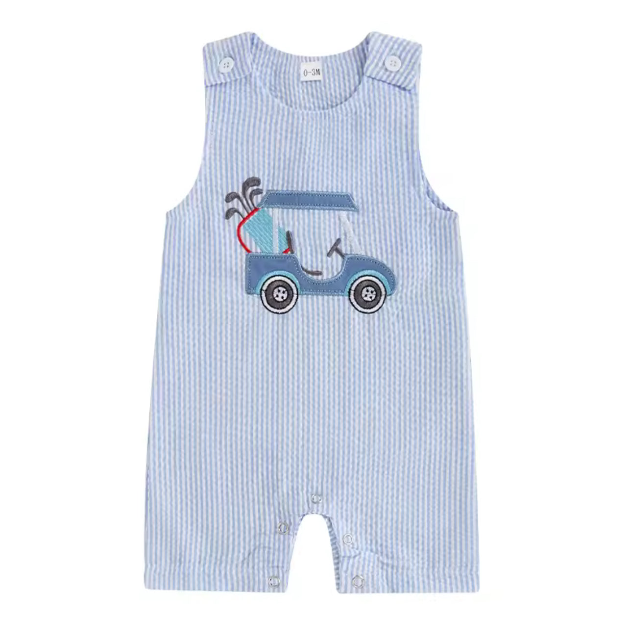 Golf Cart Embroidered Romper