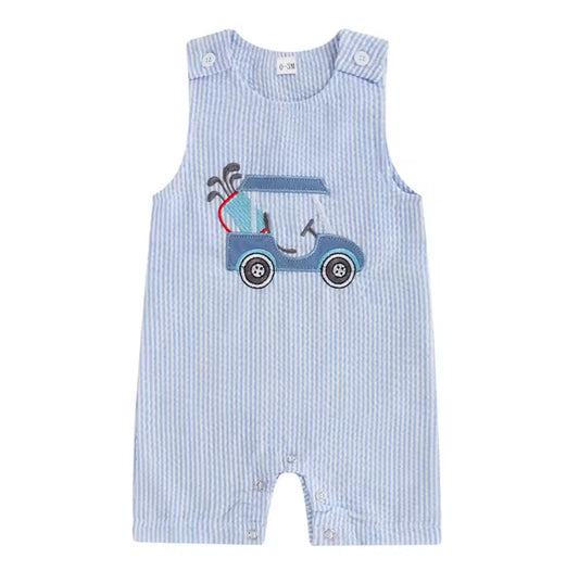 Golf Cart Embroidered Romper