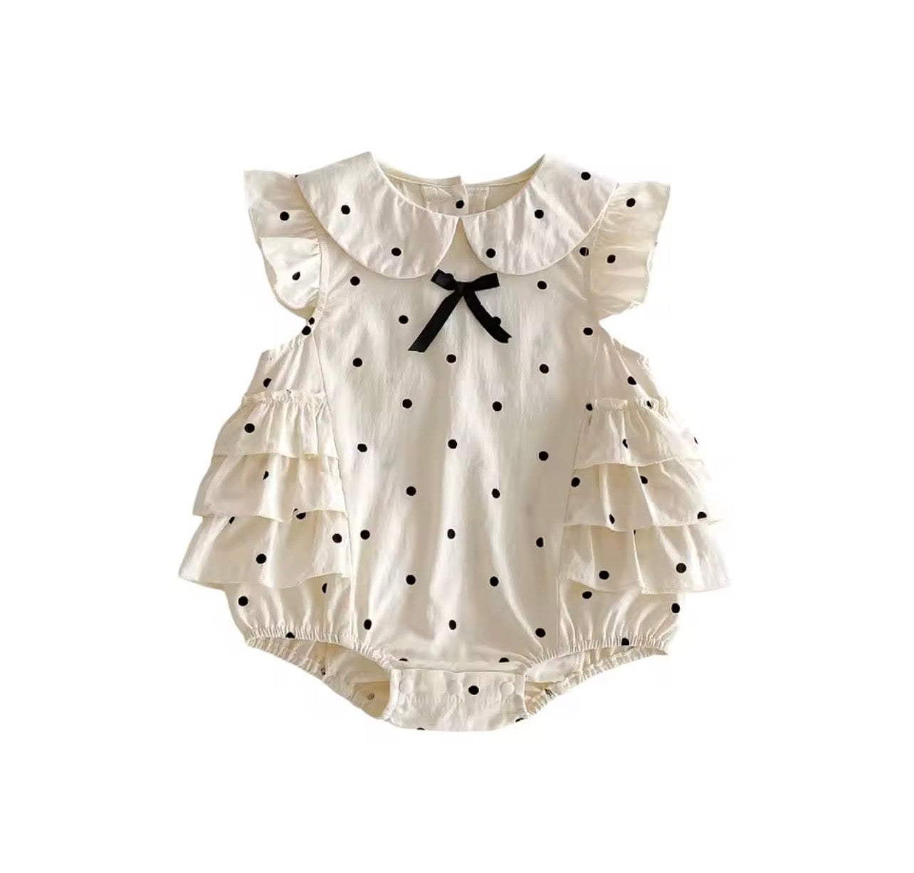 Black and White Dotted Bubble Onesie