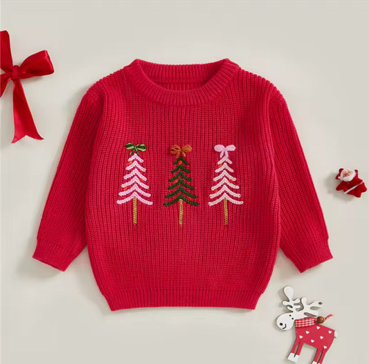 Red Christmas Tree Sweater