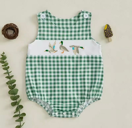 Plaid Mallard Romper