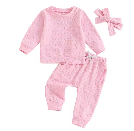 Puff Flower Pant Set