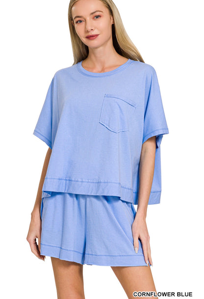 Exposed Seam Boxy Short set