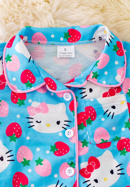 Blue Kitty PJ Set
